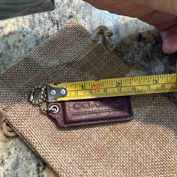 Coach Hang Tag Replacement Piece Leather Wine Burgundy - Picture 4 of 4